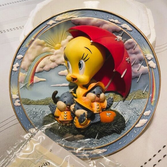 BRADFORD EXCHANGE LOONEY TOONS TWEETY BIRD COLLECTORS PLATE, WISHING WITH YOU - Picture 1 of 1